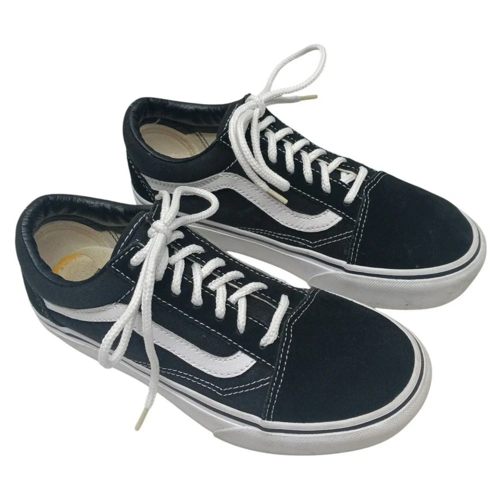 Vans Old Skool‎ Sk8-Lo Black Sneakers Low Top Lace Skate Shoes Youth 3.5 B / 5 G